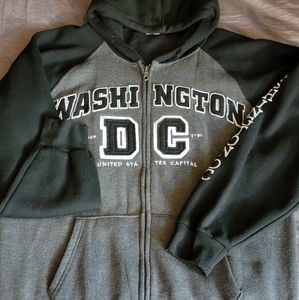 Washington D.C. embroidered, zip up hoodie